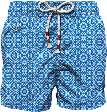 Costume da bagno da uomo con stampa bandana blu – MC2 Saint Barth