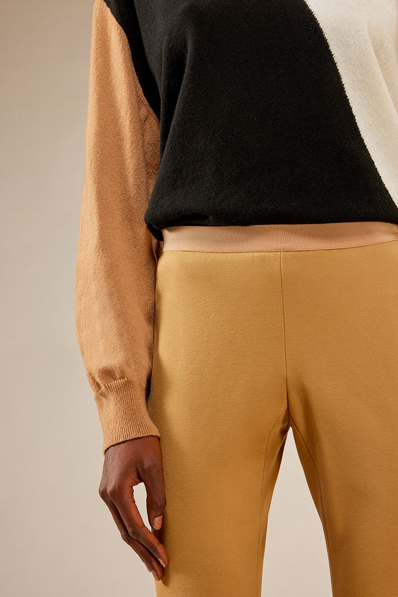 Pantalone Leggings in Punto Milano / Beige - Ideal Moda