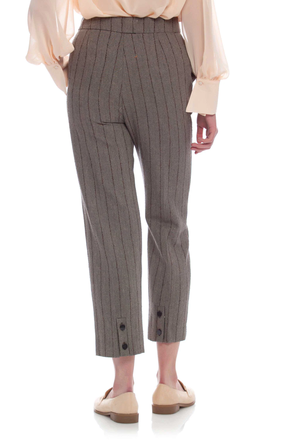 Pantalone con Fantasia a Righe / Grigio - Ideal Moda