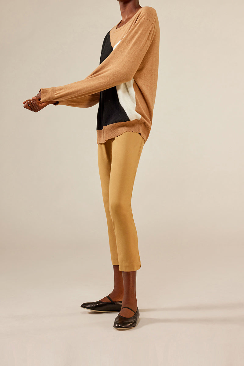 Pantalone Leggings in Punto Milano / Beige - Ideal Moda