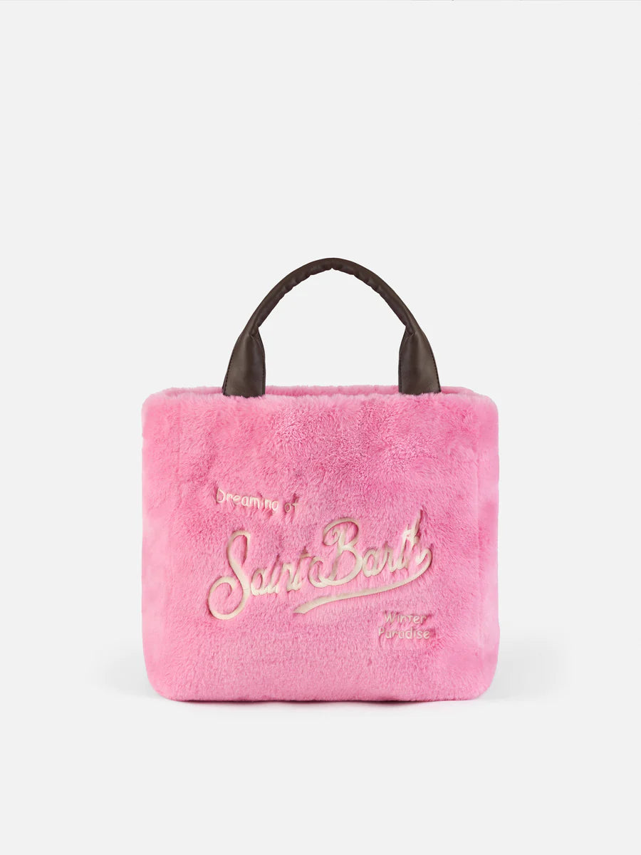 Borsa a Mano in Eco Pelliccia / Rosa - Ideal Moda