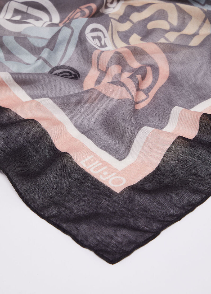 Foulard con Logo / Nero - Ideal Moda