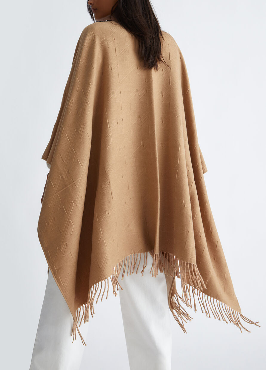 Poncho con Logo / Beige - Ideal Moda