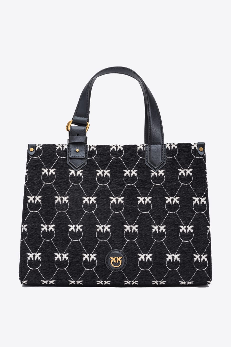 Borsa Shopper con Jacquard Monogram / Nero - Ideal Moda