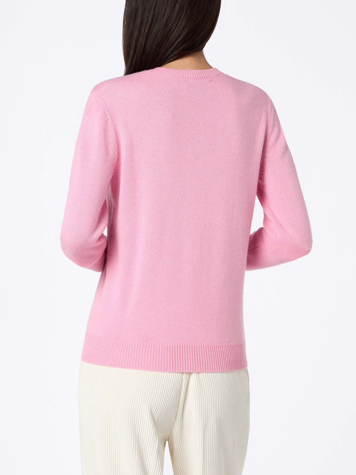 Maglione Girocollo con Logo / Rosa