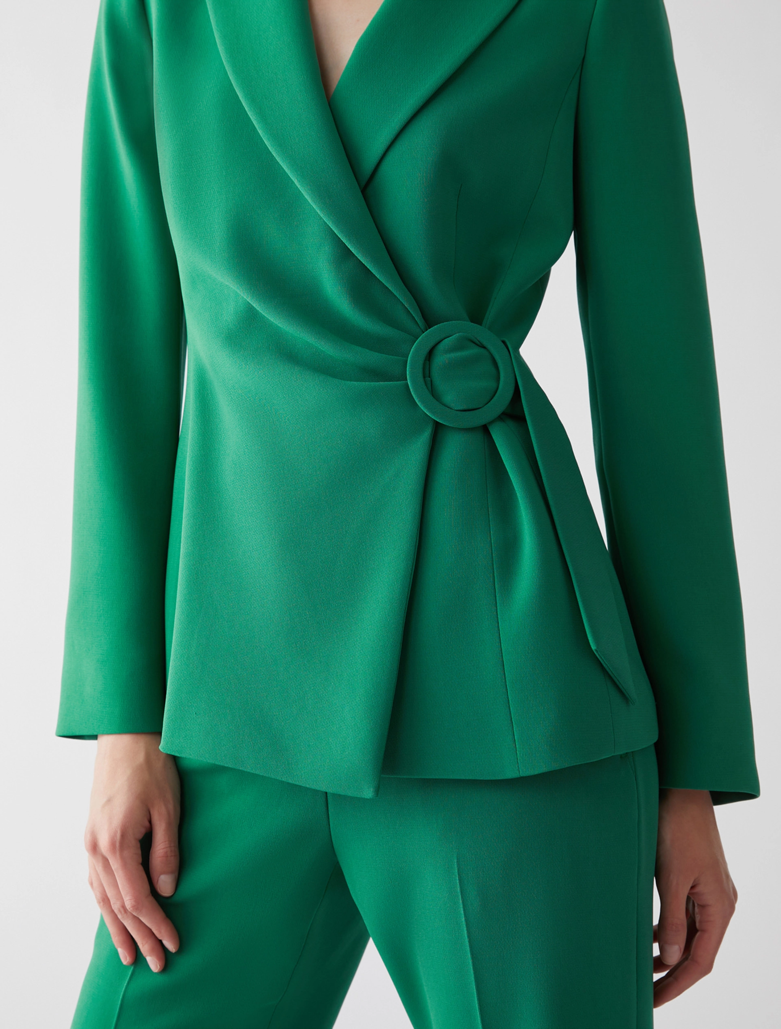 Blazer con Drappeggio / Verde - Ideal Moda