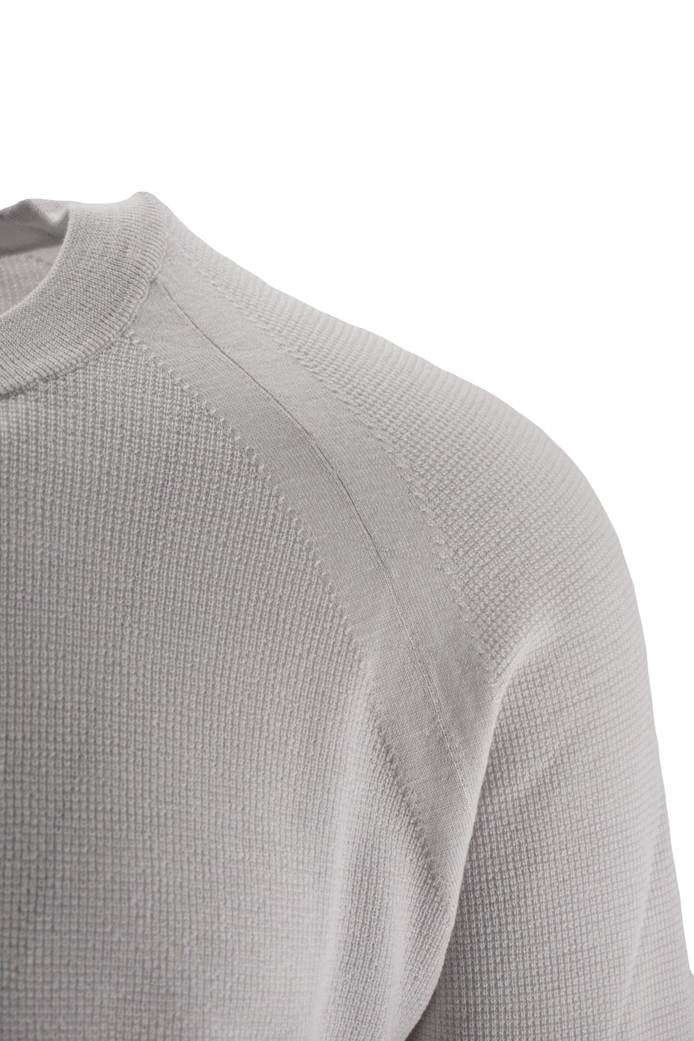 Maglia Girocollo con Tramatura / Grigio - Ideal Moda