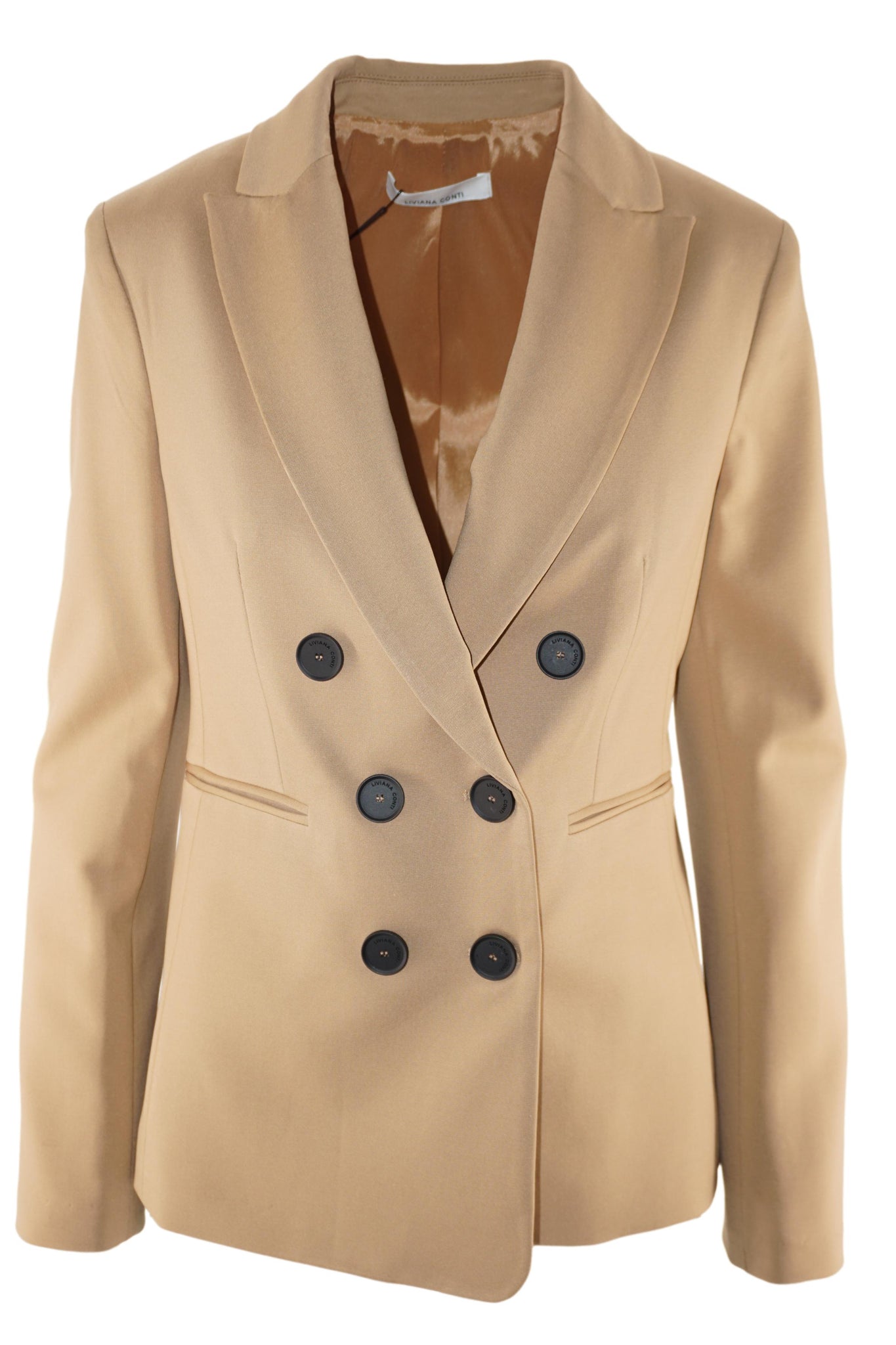 Giacca con Chiusura Doppiopetto / Beige - Ideal Moda