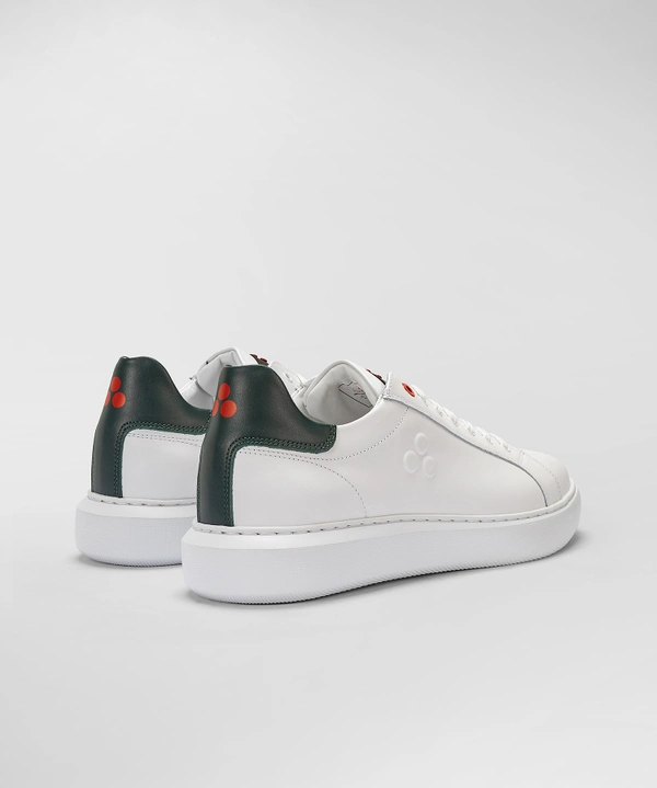 Sneaker in Pelle con Logo / Bianco - Ideal Moda