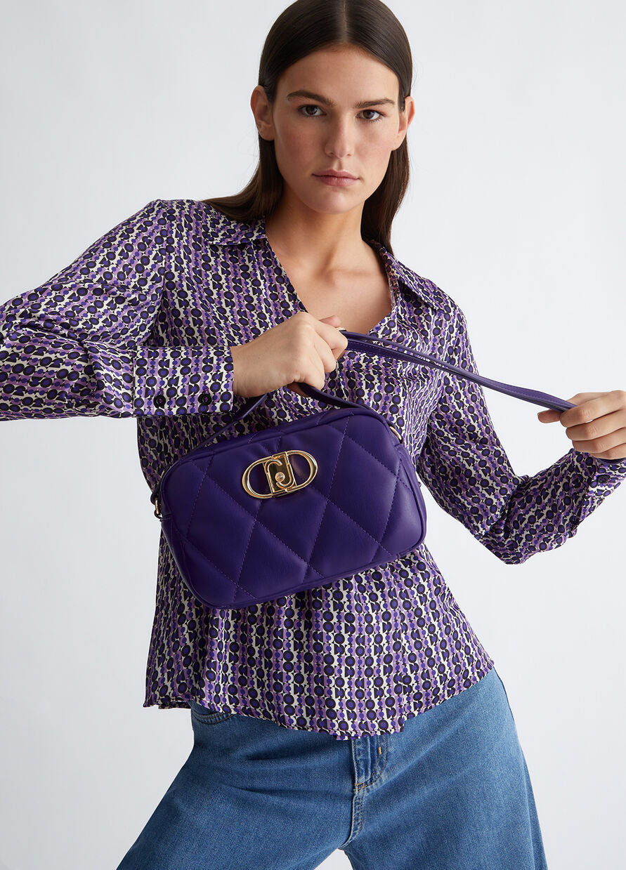 Borsa a Tracolla con Logo / Viola - Ideal Moda