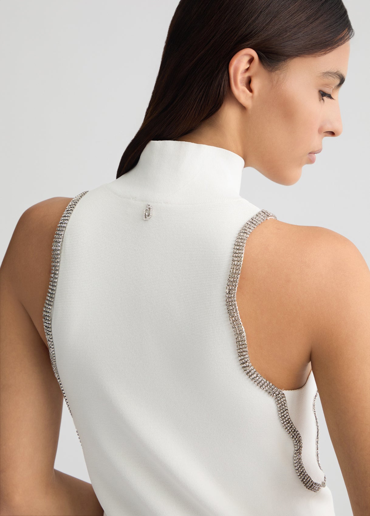 Top in Maglia con Strass / Bianco