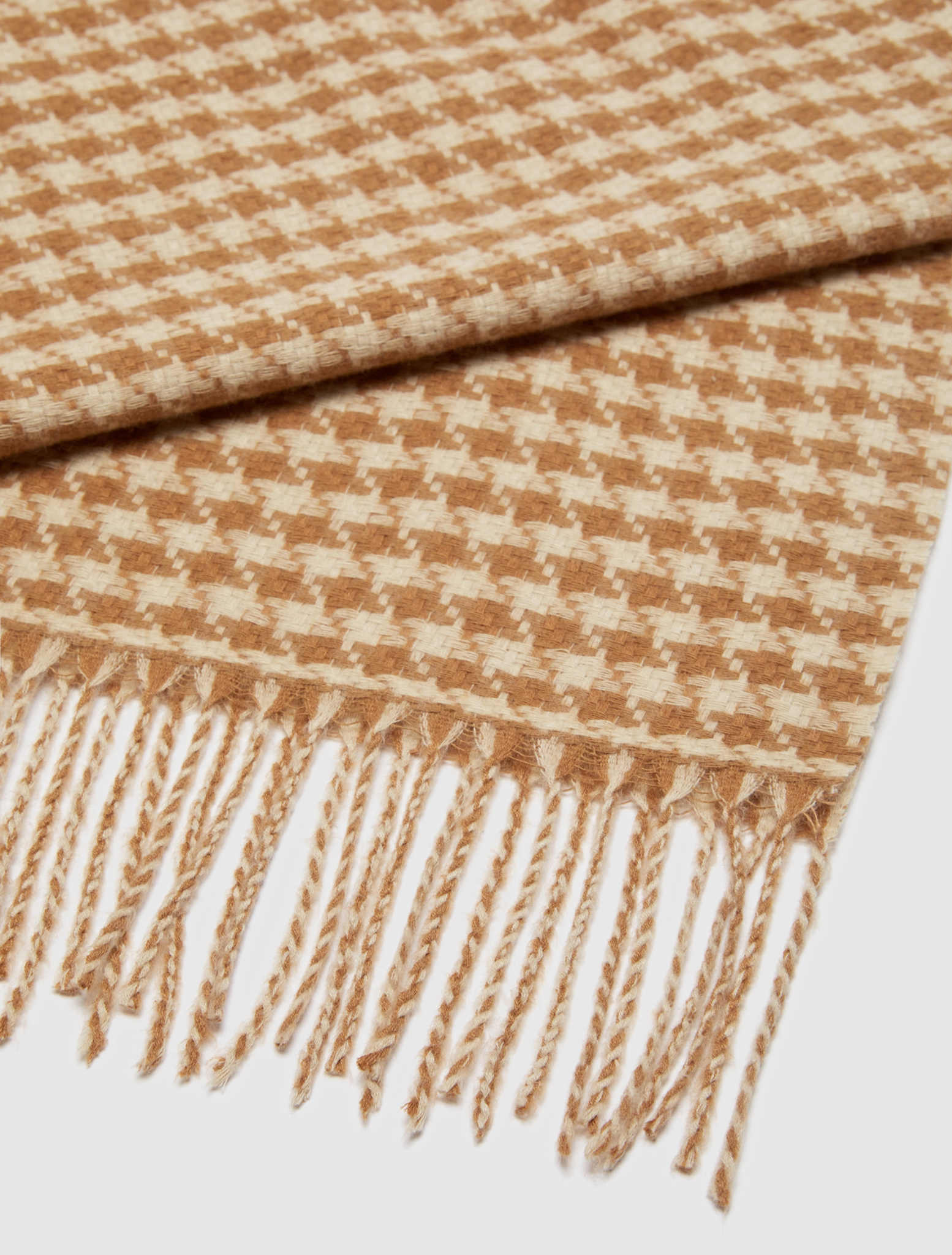 Sciarpa con Fantasia Pied De Poule / Beige - Ideal Moda