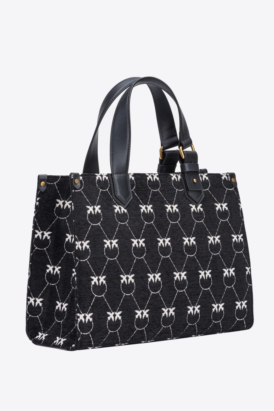 Borsa Shopper con Jacquard Monogram / Nero - Ideal Moda