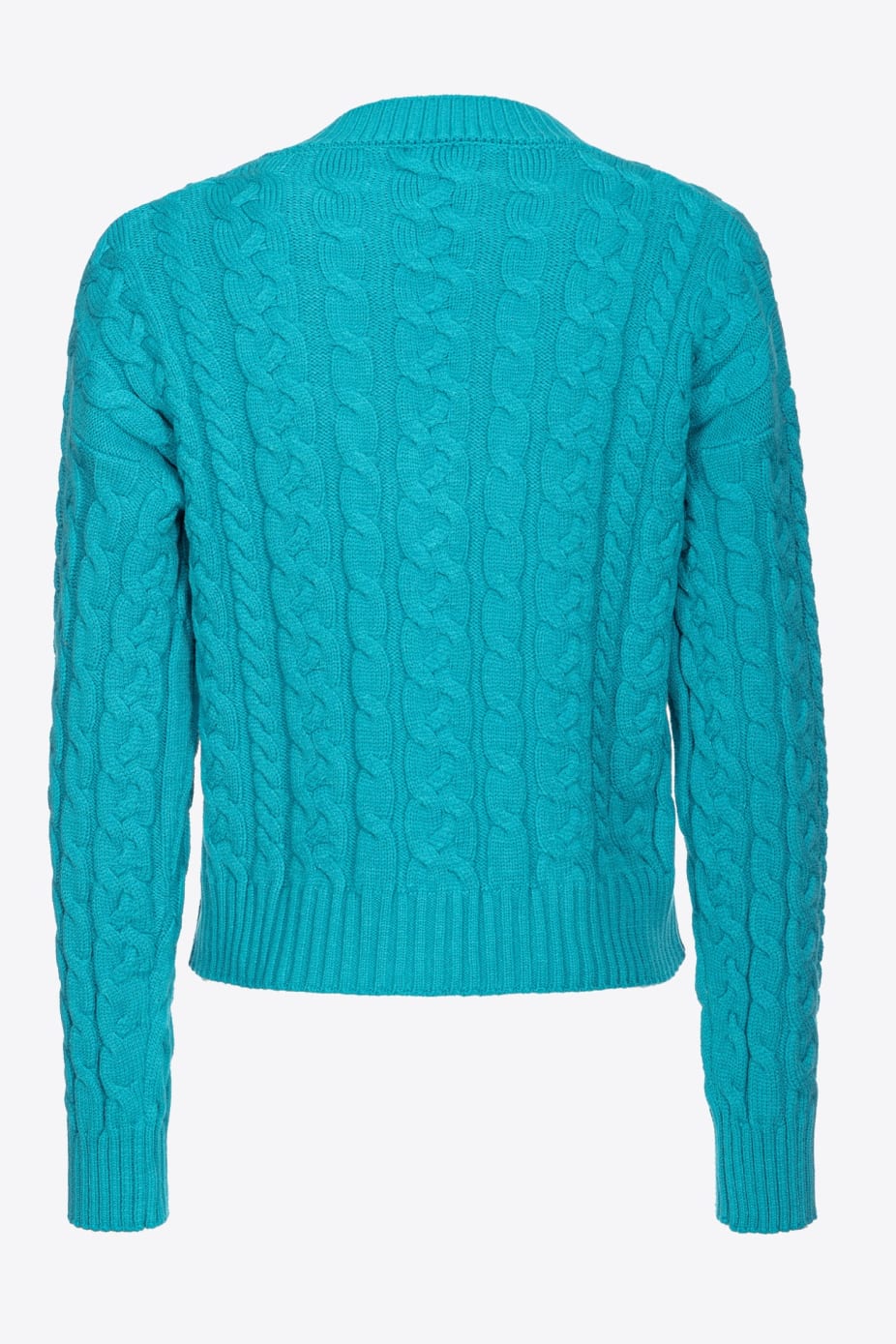 Maglia a Trecce con Scollo a V / Azzurro - Ideal Moda