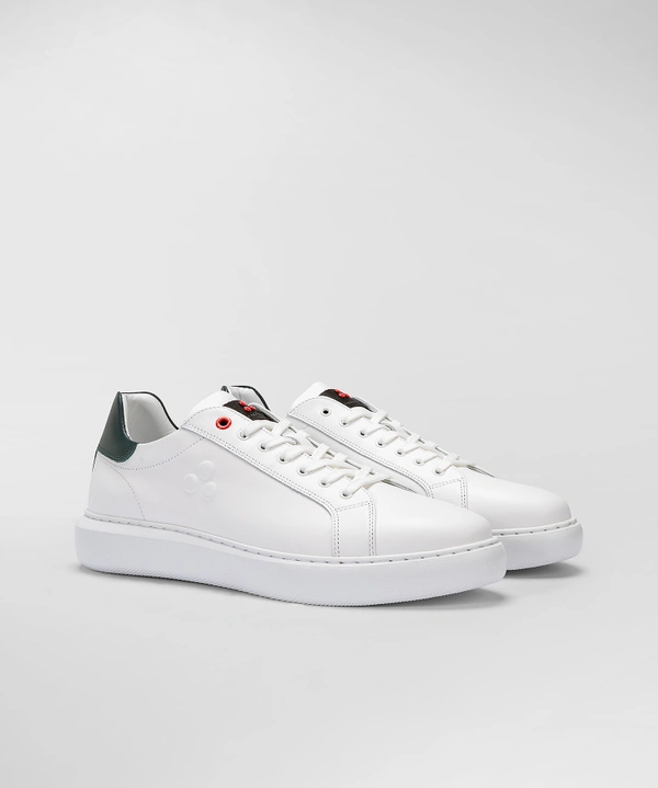 Sneaker in Pelle con Logo / Bianco - Ideal Moda