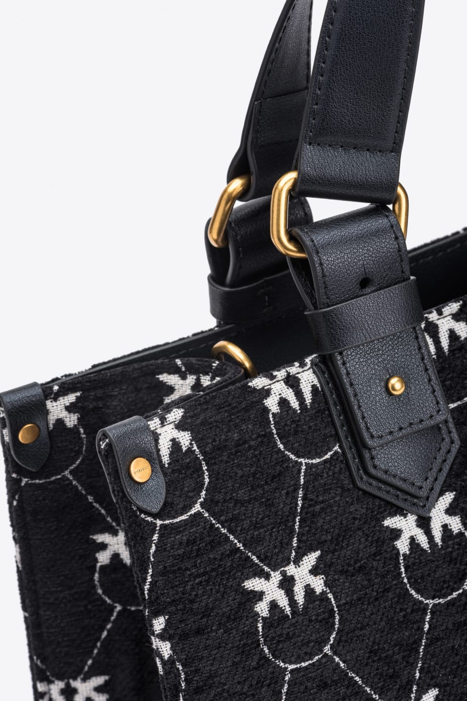 Borsa Shopper con Jacquard Monogram / Nero - Ideal Moda