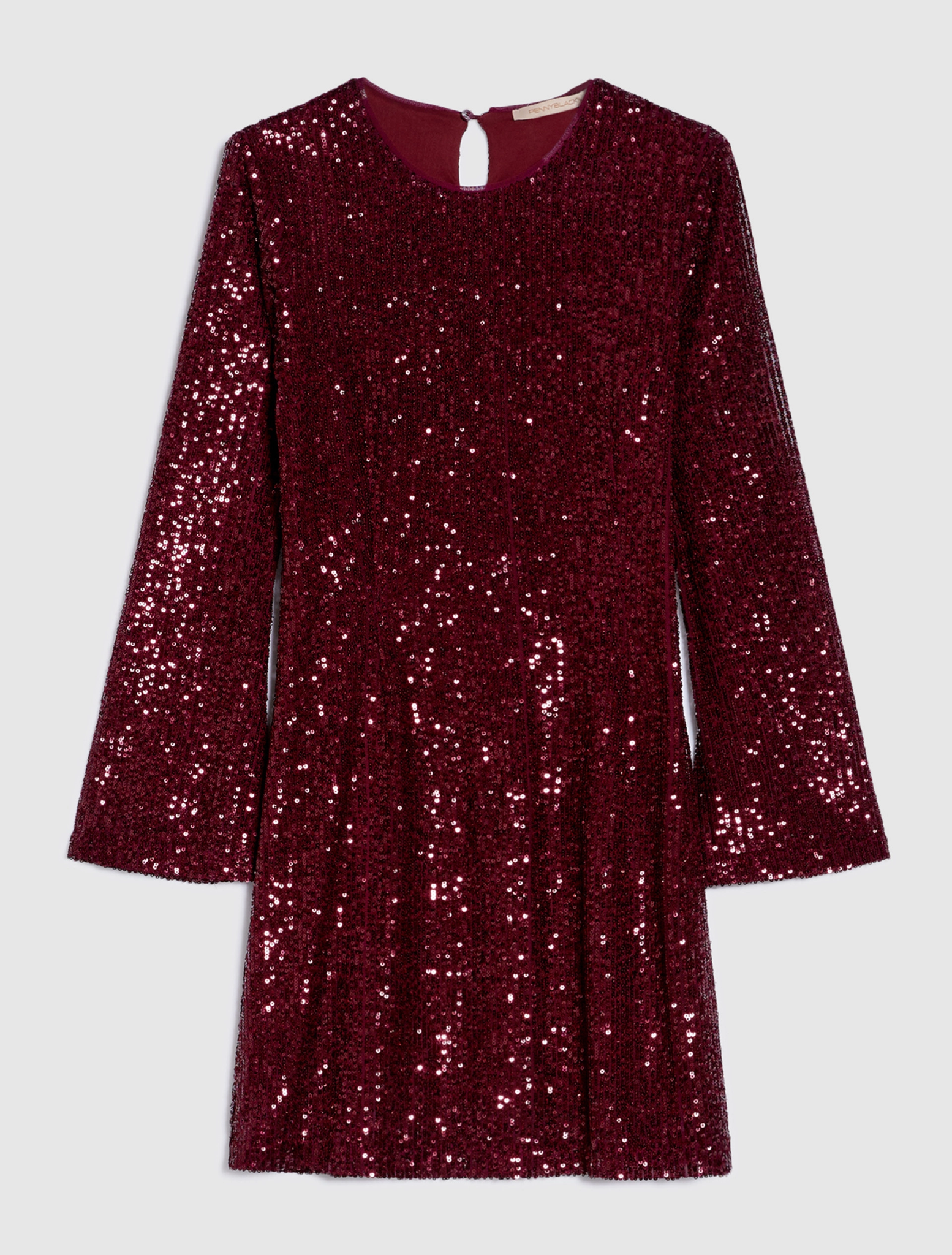 Abito in Tulle con Paillettes / Bordeaux - Ideal Moda