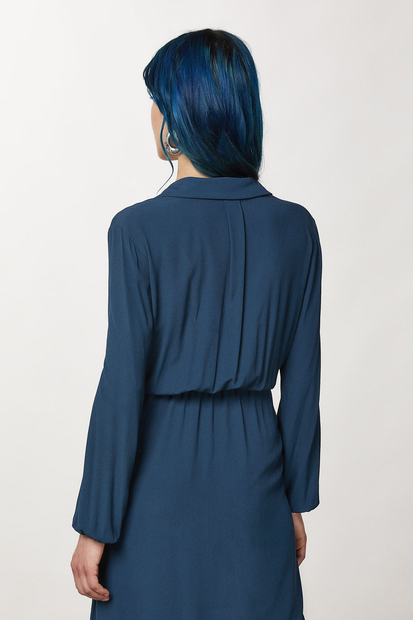 Abito Mini in Tessuto Crepe / Blu - Ideal Moda