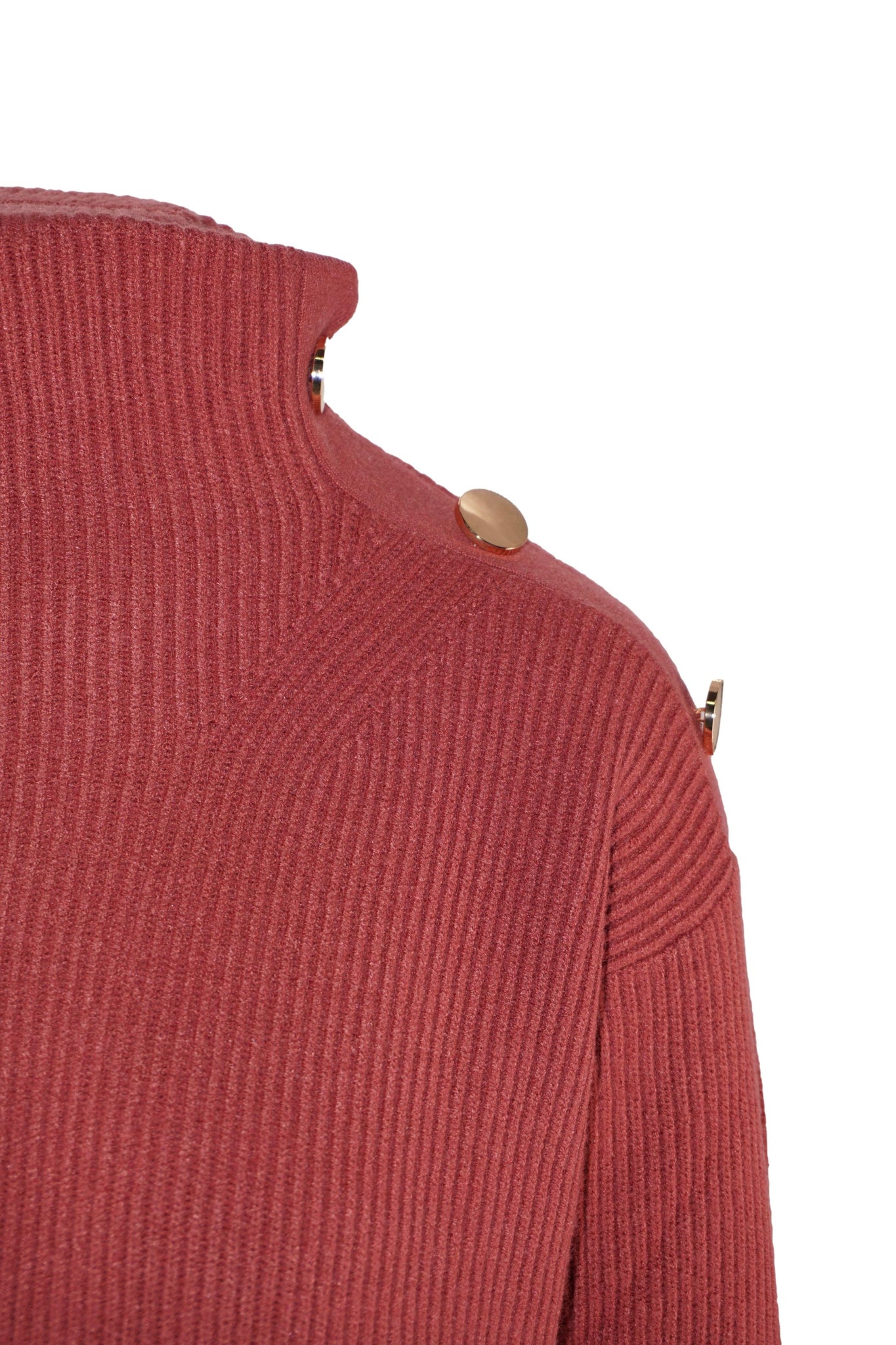 Maglia con Collo a Cratere / Rosso - Ideal Moda