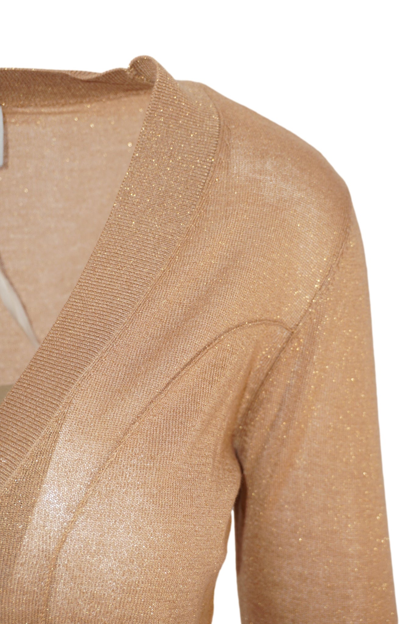 Cardigan in Lurex / Beige - Ideal Moda