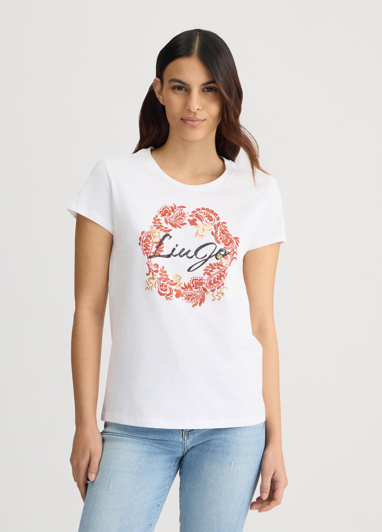 T-Shirt con Fantasia / Bianco