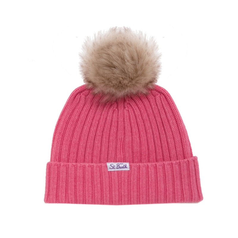 Cappello Saint Barth con Pompon / Rosa - Ideal Moda