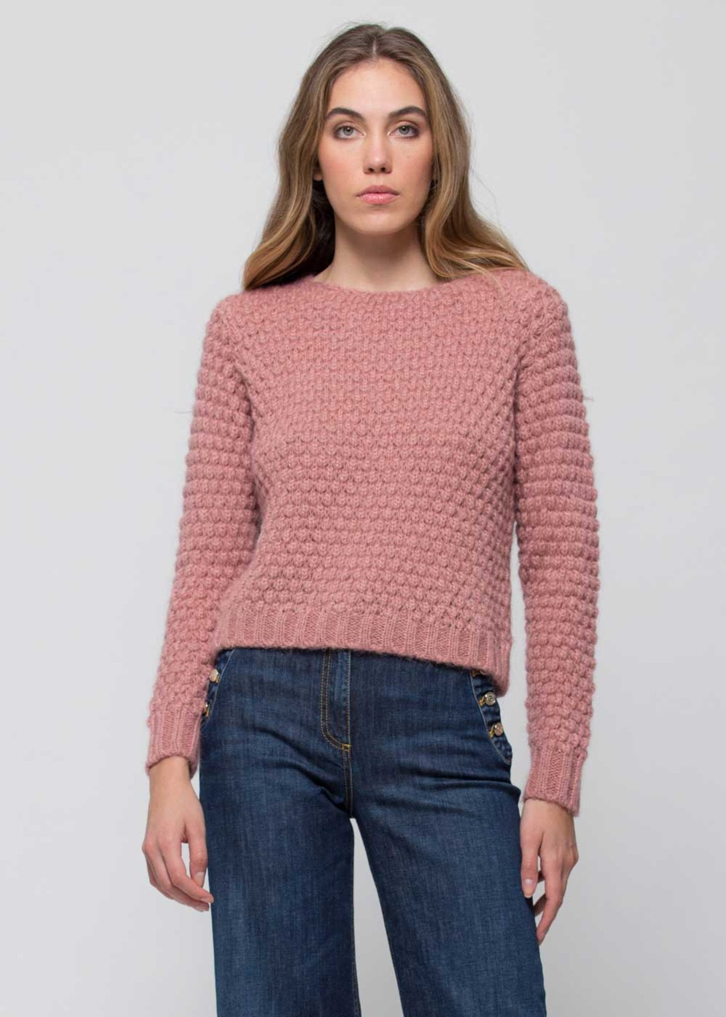 Maglia Kocca con Dettaglio / Rosa - Ideal Moda