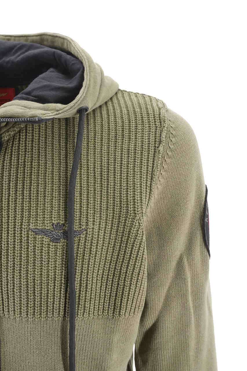 Maglia Aeronautica Militare Full Zip / Verde - Ideal Moda