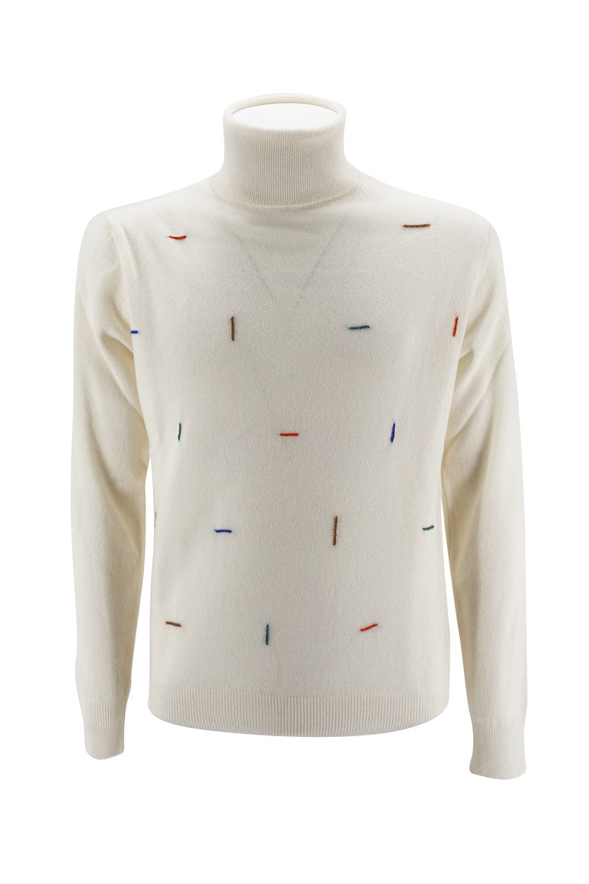 Maglia Bob con Ricami / Bianco - Ideal Moda