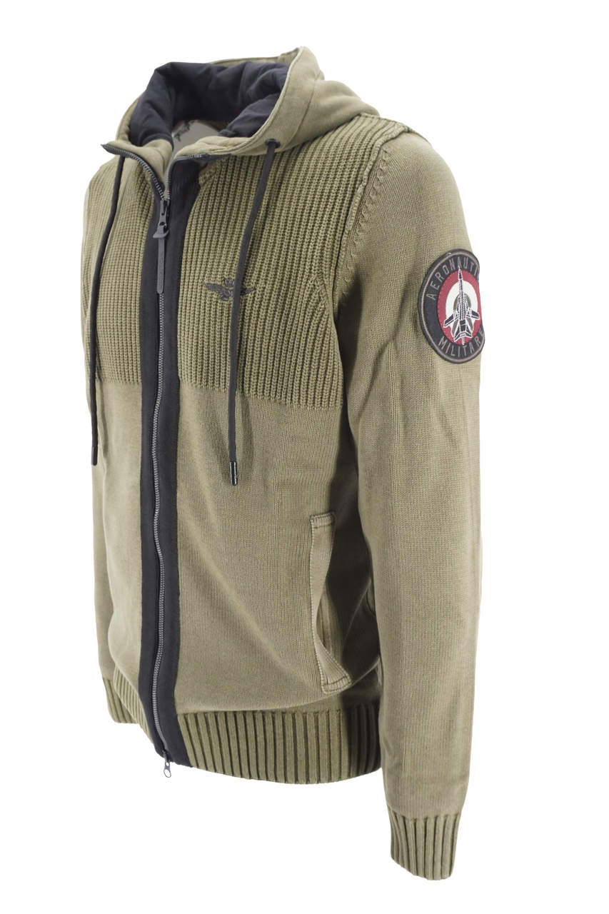 Maglia Aeronautica Militare Full Zip / Verde - Ideal Moda