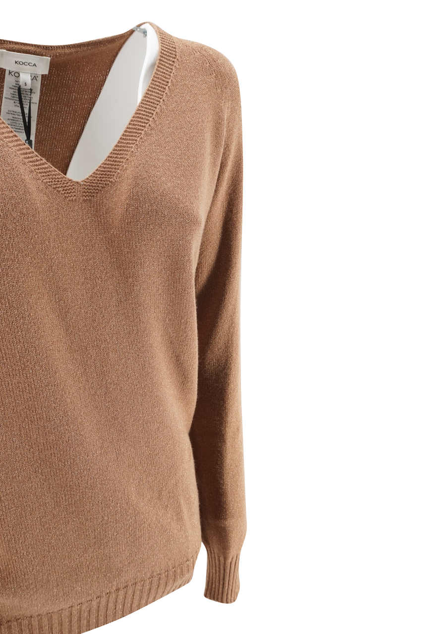 Maglia Kocca scollo V / Beige - Ideal Moda