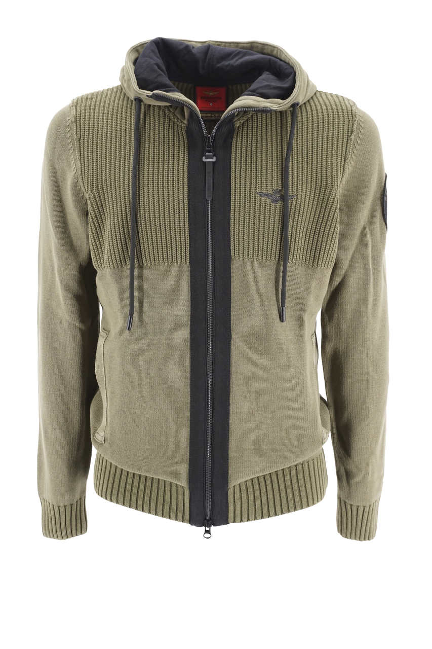 Maglia Aeronautica Militare Full Zip / Verde - Ideal Moda