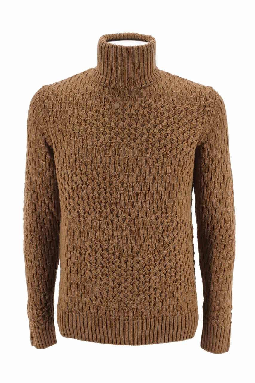 Maglia Paolo Pecora a collo alto / Beige - Ideal Moda