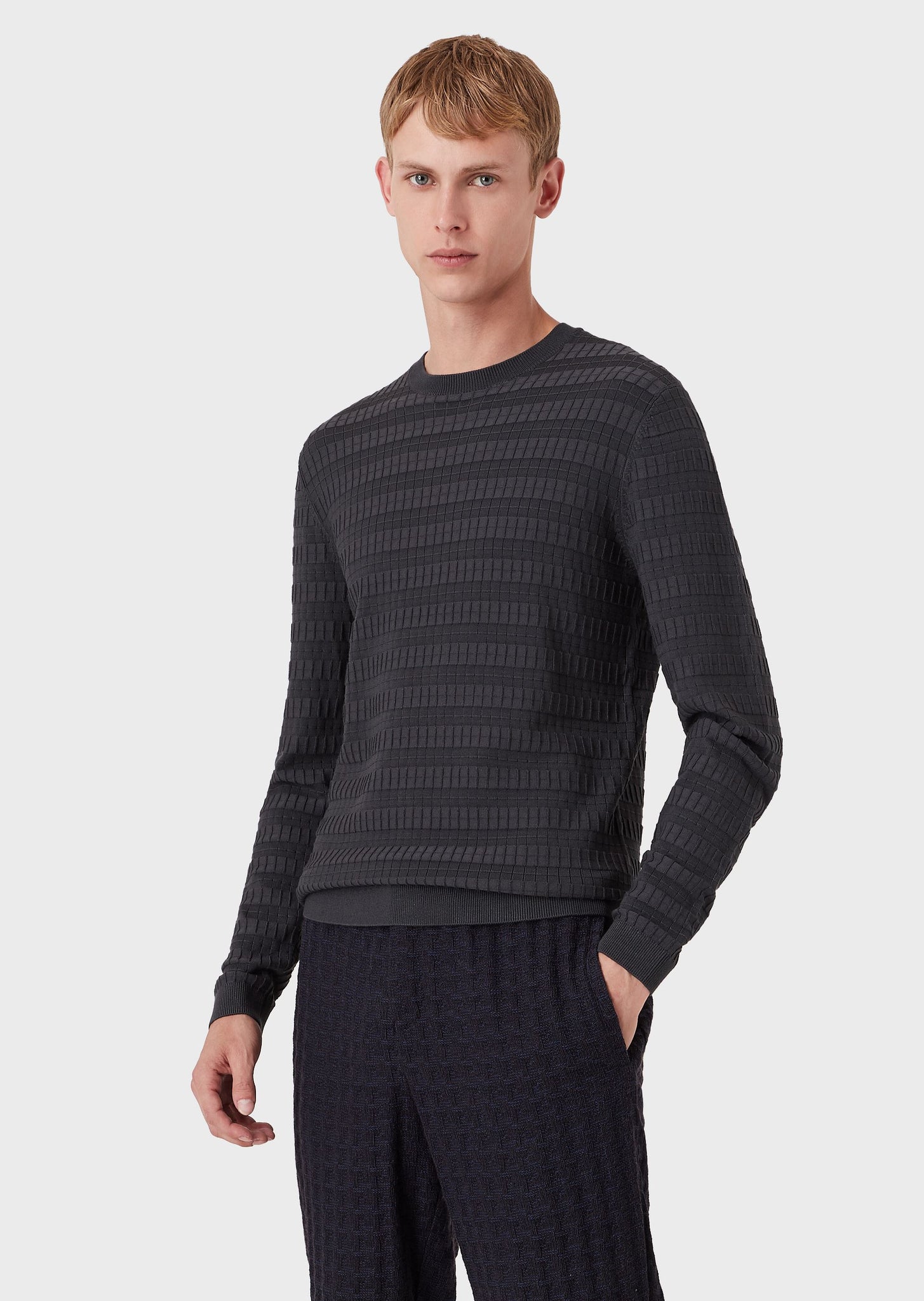 Maglia Emporio Armani Tramato / Grigio - Ideal Moda