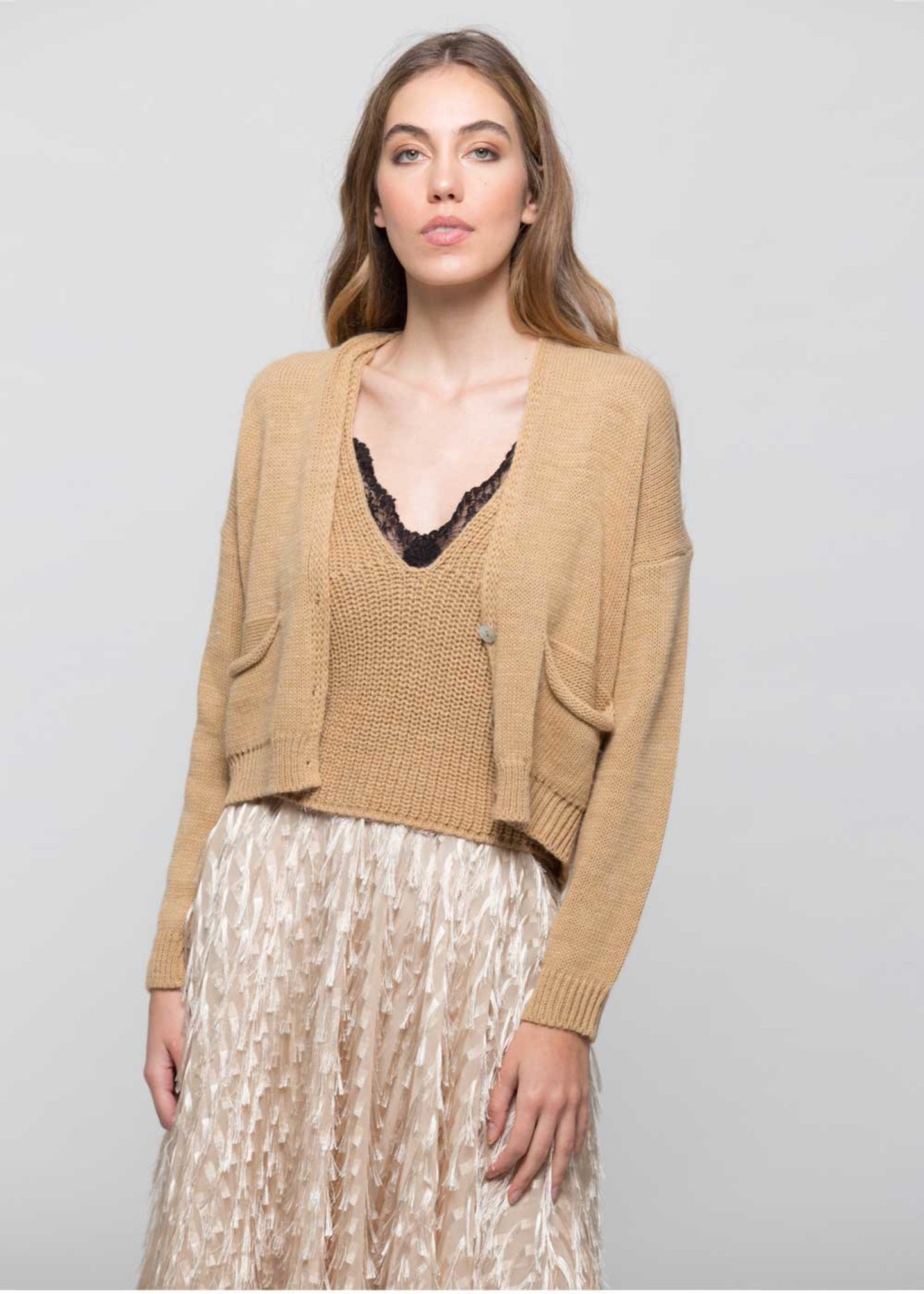 Cardigan Kocca / Beige - Ideal Moda