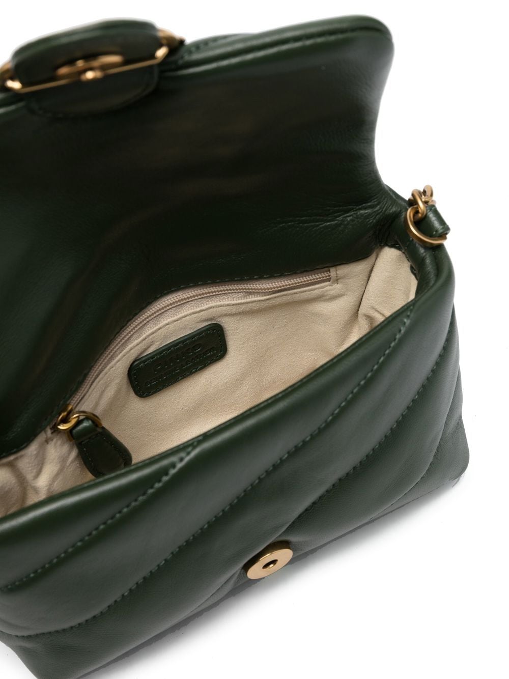 Borsa Trapuntata a Tracolla con Logo Pinko / Verde - Ideal Moda