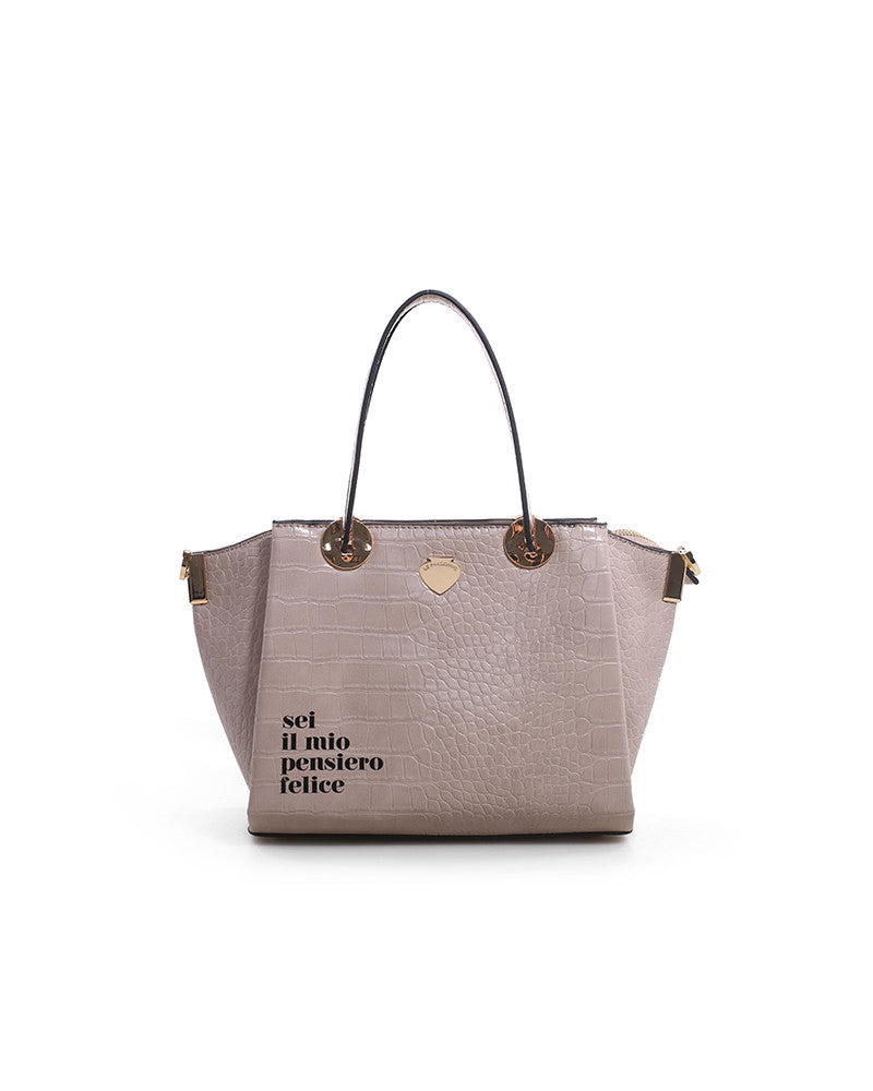 Borsa Le Pandorine effetto cocco / Beige - Ideal Moda