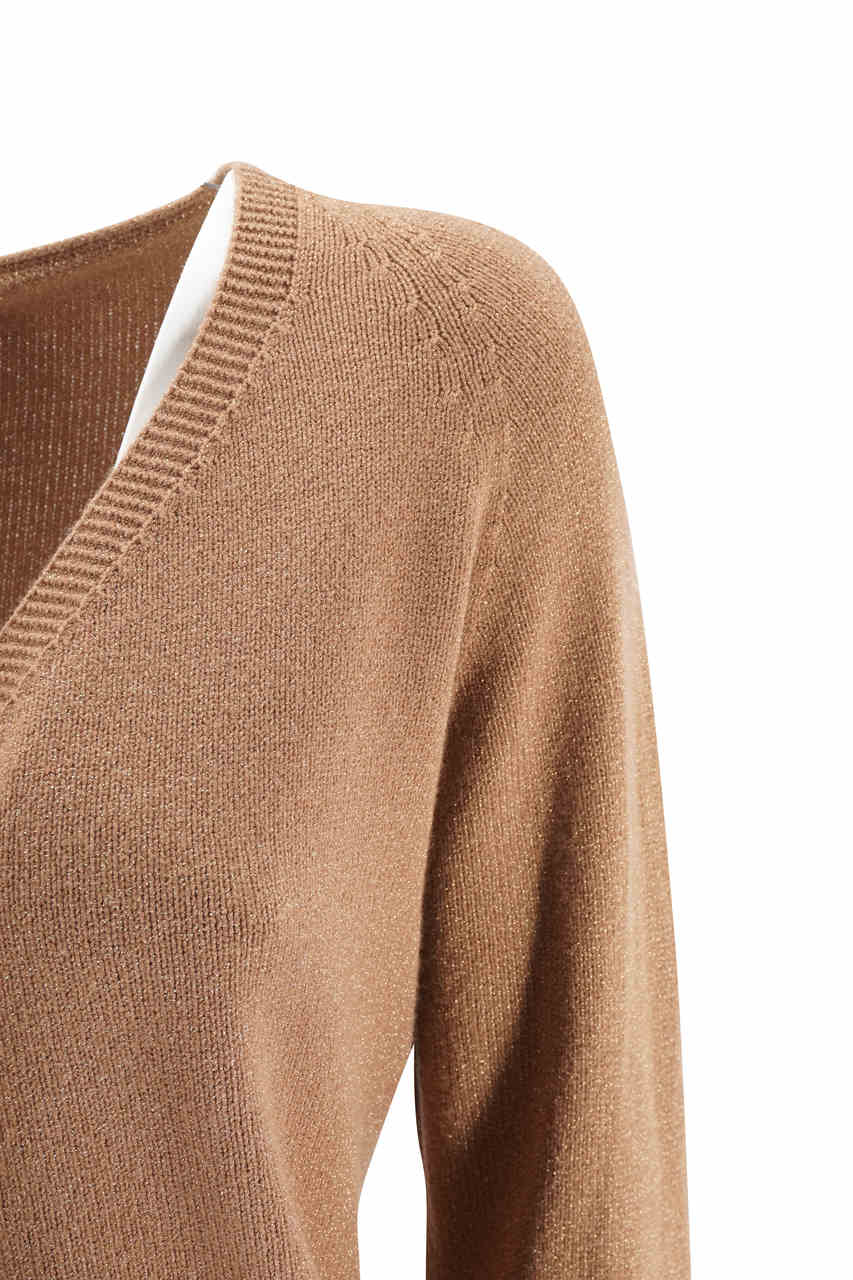 Maglia Kocca scollo V / Beige - Ideal Moda