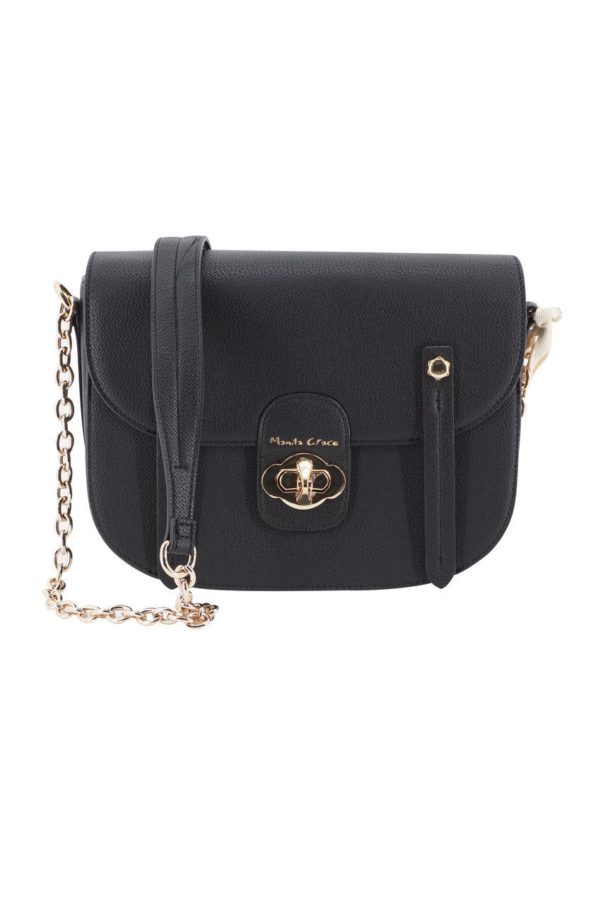 Borsa Manila Grace Shoulder Poppy / Nero - Ideal Moda