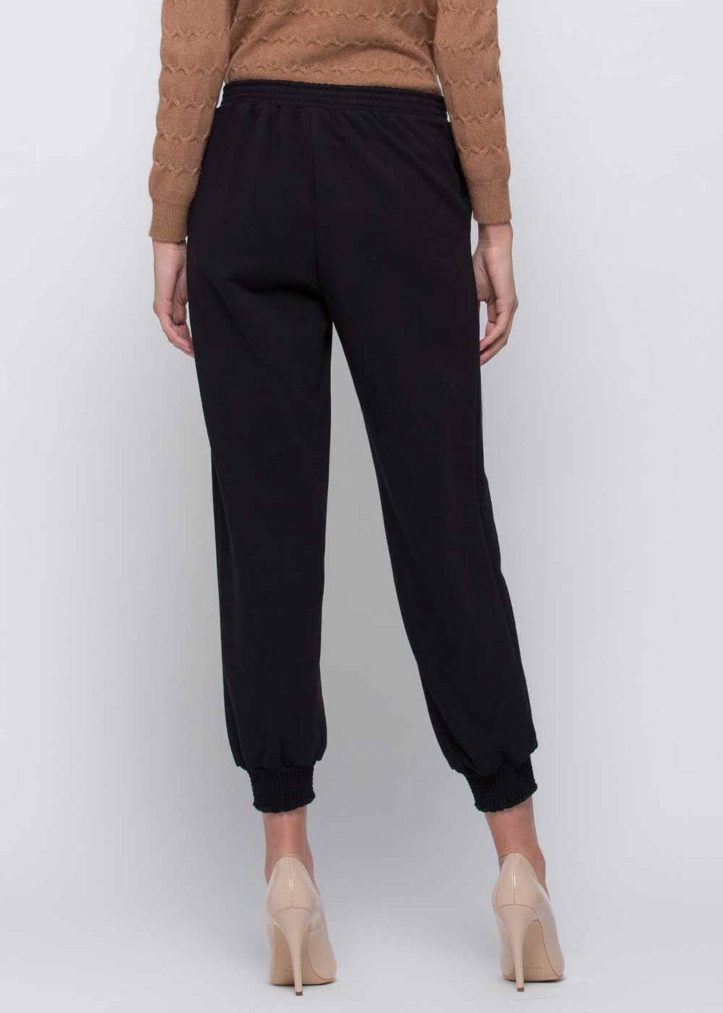 Pantalone Kocca con Cinturino Alto / Nero - Ideal Moda